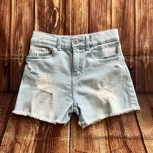 Oshkosh Girl’s Raw Hem Distressed Shorts Light Blue Size 7/7A